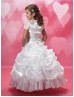 Beaded Luxury Organza Lace Flower Girl Dress With Cape